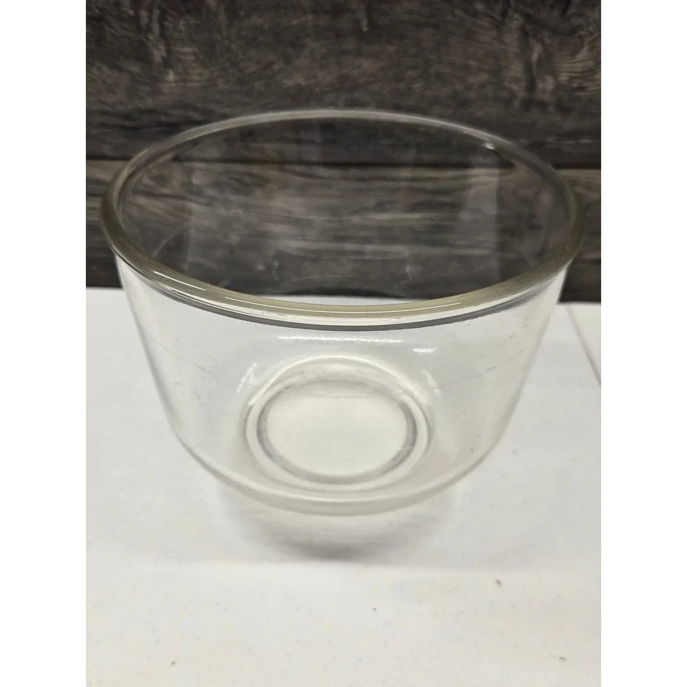 Vtg Clear Glass Mixing Serving Bowl Round Deep Prep Dish 7.25 Inch Diameter